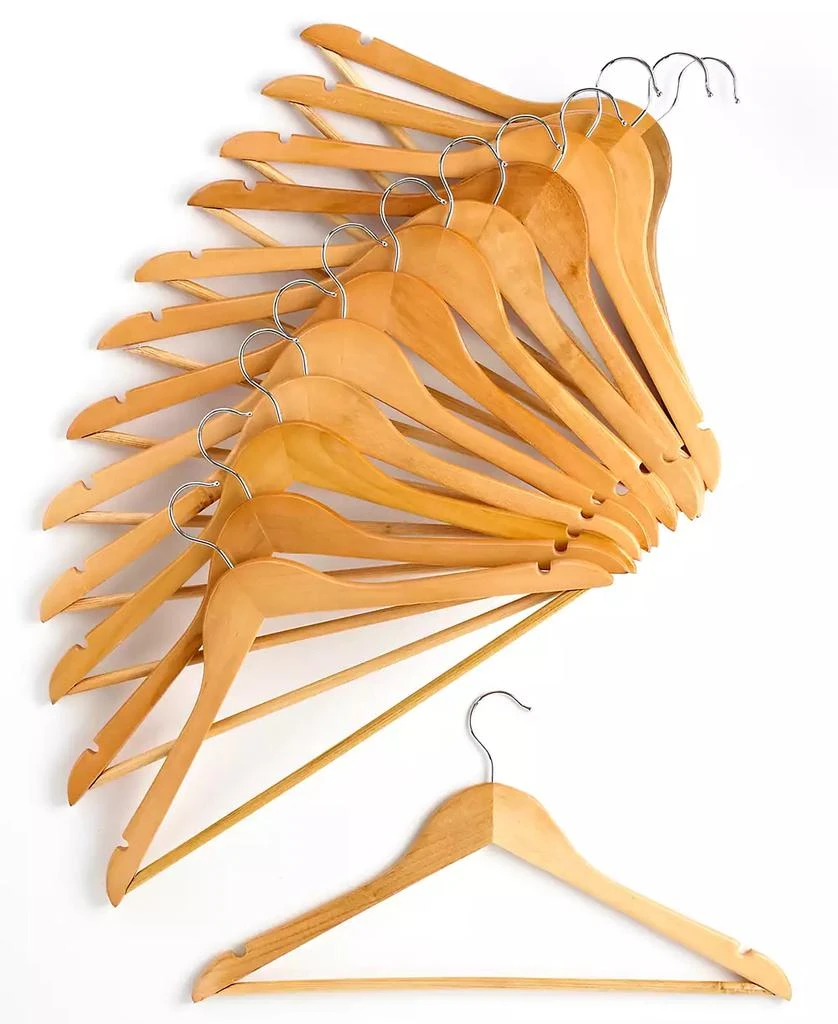 商品Honey Can Do|Hangers, 24 Piece Set Wood Non Slip,价格¥332,第1张图片