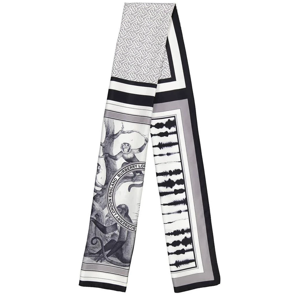 商品Burberry|Burberry 3-Pattern Montage Print Silk Scarf In Monochrome,价格¥2127,第1张图片