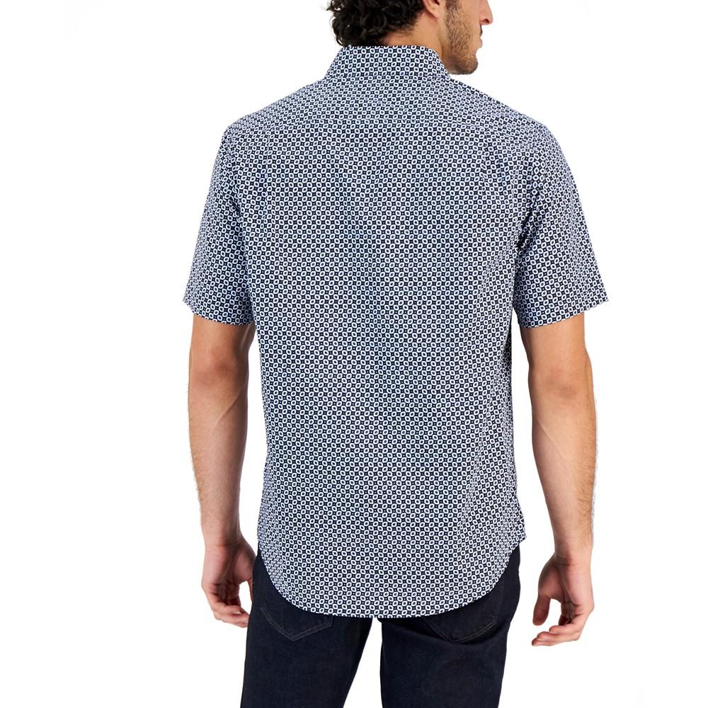 Men's Geometric Woven Short-Sleeve Button-Up Shirt, Created for Macy's商品第2张图片规格展示