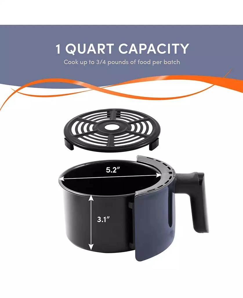 商品Elite Gourmet|1.1Qt Compact Electric Hot Air Fryer with Timer & Temperature Controls,价格¥440,第2张图片详细描述