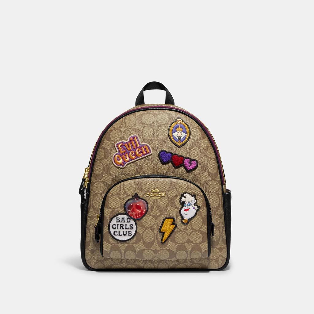 Coach Outlet Disney X Coach Court Backpack In Signature Canvas With Patches商品第1张图片规格展示