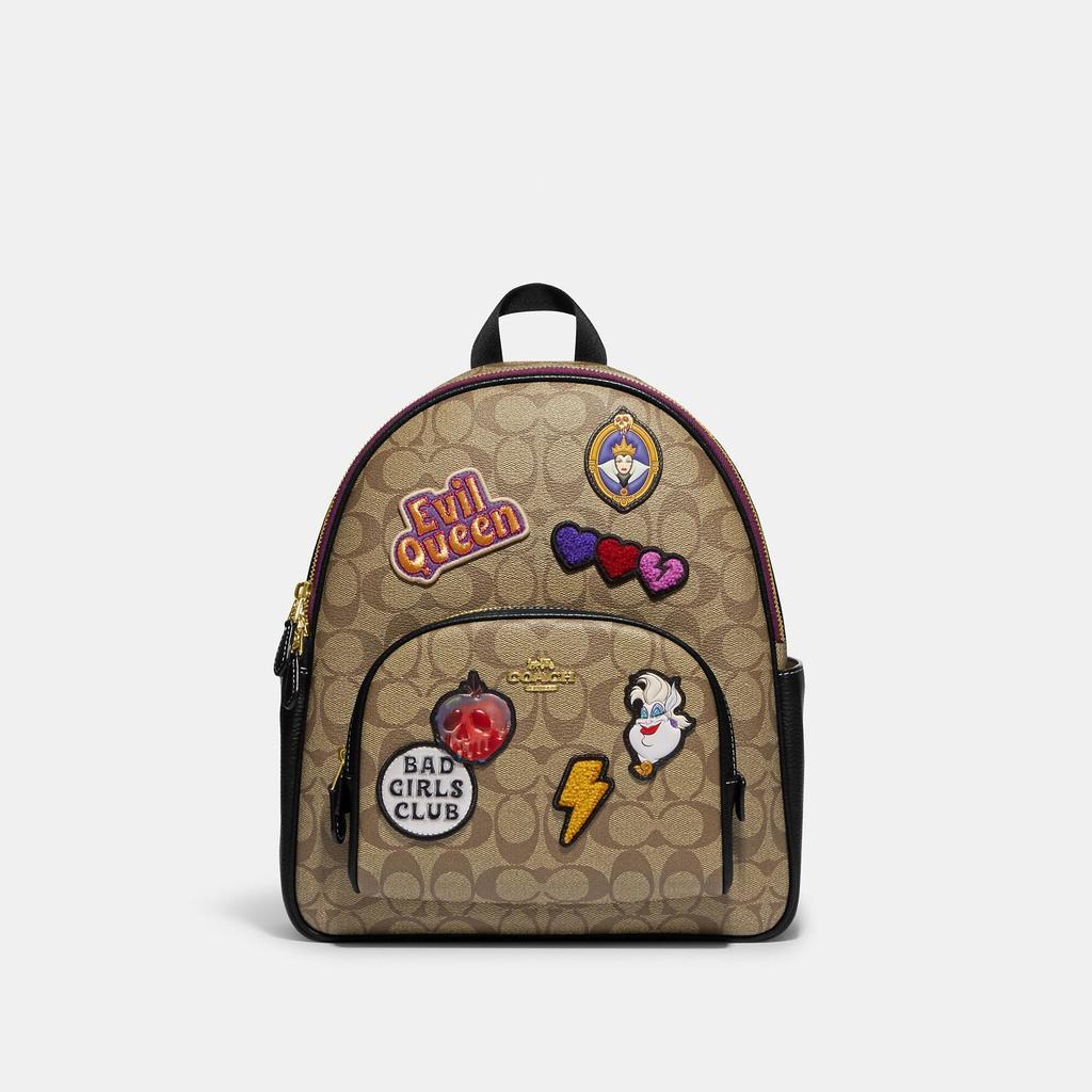 商品Coach|Coach Outlet Disney X Coach Court Backpack In Signature Canvas With Patches,价格¥1505,第1张图片