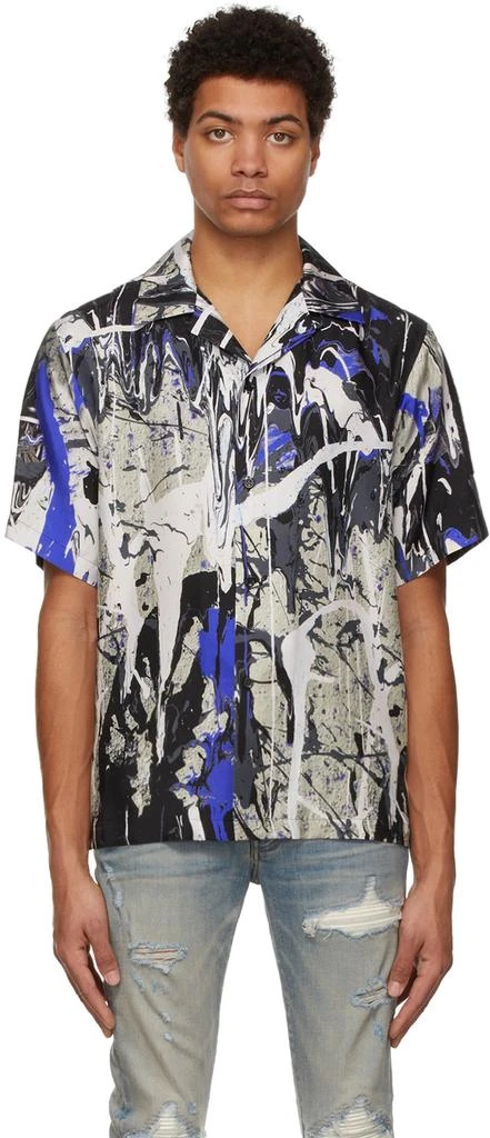 商品AMIRI|Black & Blue Paint Splatter Bowling Shirt,价格¥3255,第1张图片