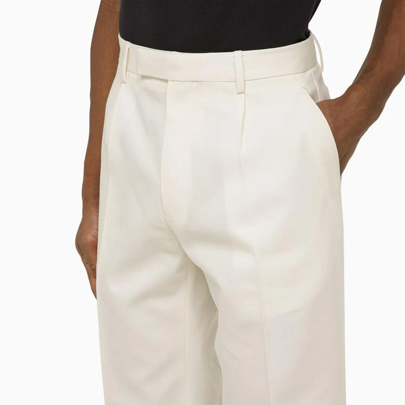 White cotton and wool trousers 商品
