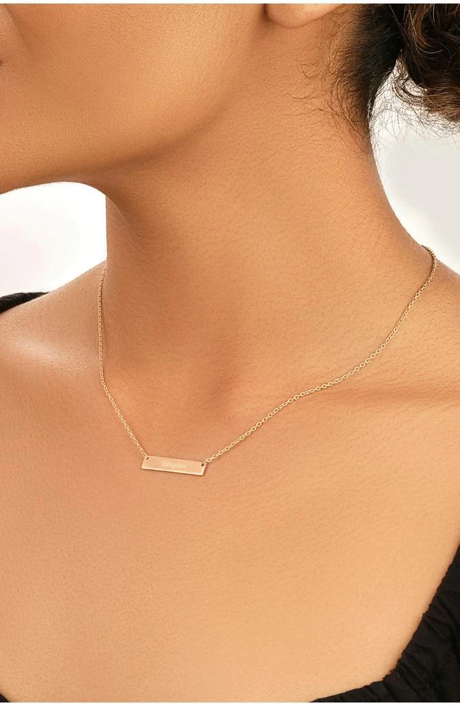 商品Sterling Forever|Inspirational 14K Rose Gold Plated Sterling Silver Bar Pendant Necklace,价格¥263,第2张图片详细描述