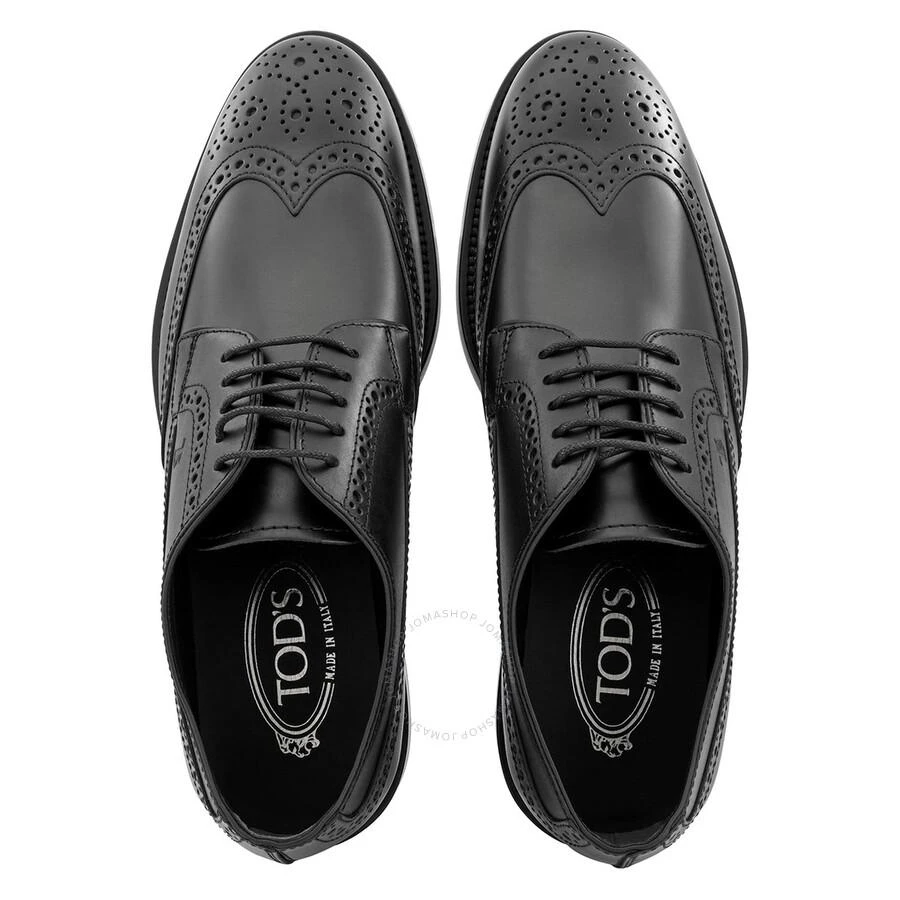 商品Tod's|Men's Black Perforations And Wingtip Leather Derby Shoes,价格¥1482,第3张图片详细描述