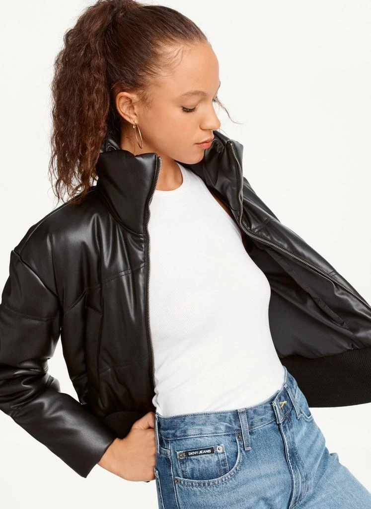 商品DKNY|Faux Leather Cropped Bomber,价格¥873,第4张图片详细描述