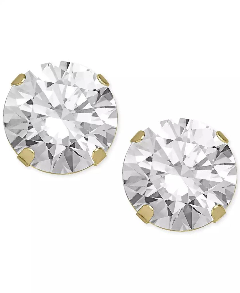 商品Macy's|Cubic Zirconia Round Stud Earrings in 14k Gold or 14k White Gold,价格¥608,第1张图片