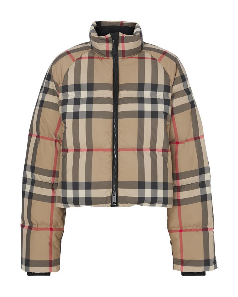 商品Burberry|Check Cropped Puffer Jacket,价格¥12133,第4张图片详细描述