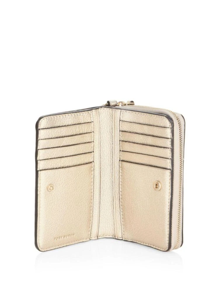 商品Tory Burch|Tory Burch - Mcgraw Metallic Leather Bi-Fold Wallet,价格¥882,第2张图片详细描述