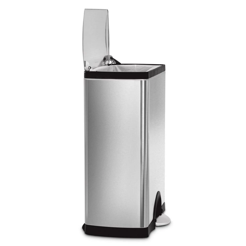 商品simplehuman|Brushed Stainless Steel 50 Liter Fingerprint Proof Rectangular Step Trash Can,价格¥641,第3张图片详细描述