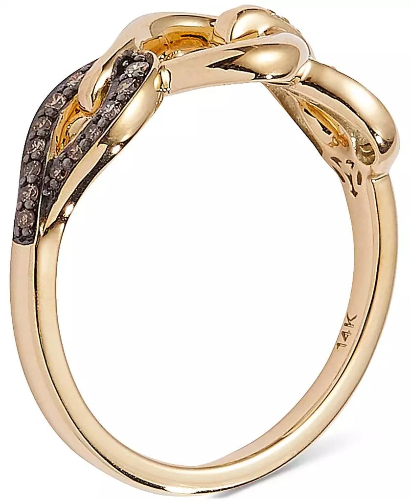 商品Le Vian|Chocolate Diamond & Nude Diamond Interlocking Ring (1/8 ct. t.w.) in 14k Gold,价格¥6731,第2张图片详细描述