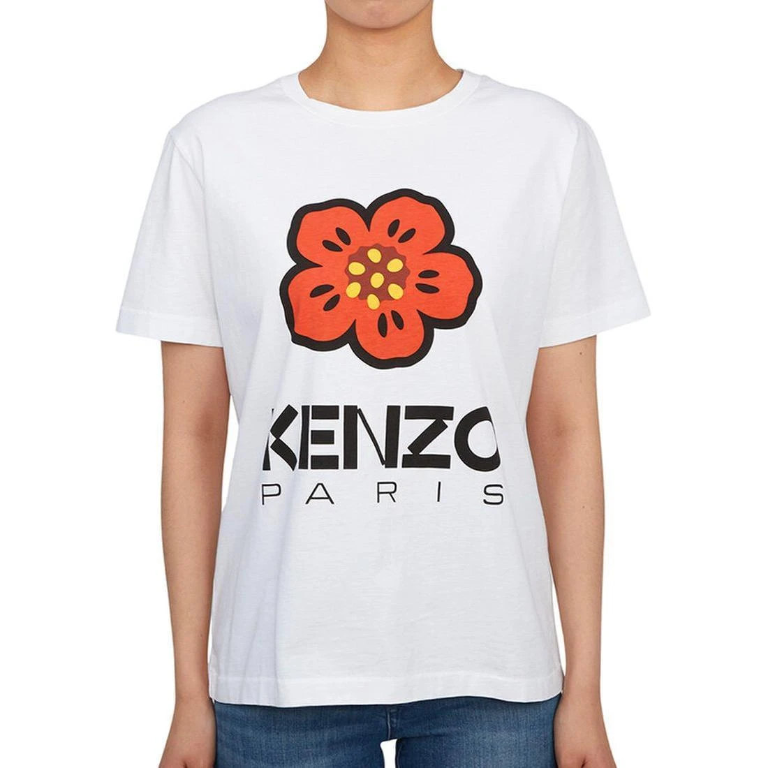 商品[国内直发] Kenzo|圆领套头图案印花短袖 T恤 女款 白色,价格¥1088,第1张图片