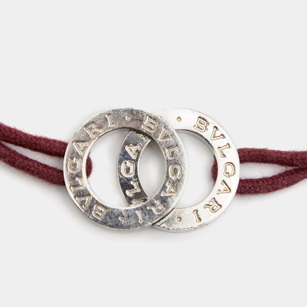 商品[二手商品] BVLGARI|Bvlgari Bvlgari Interlocking Circles Sterling Silver Adjustable Cord Bracelet,价格¥1144,第4张图片详细描述
