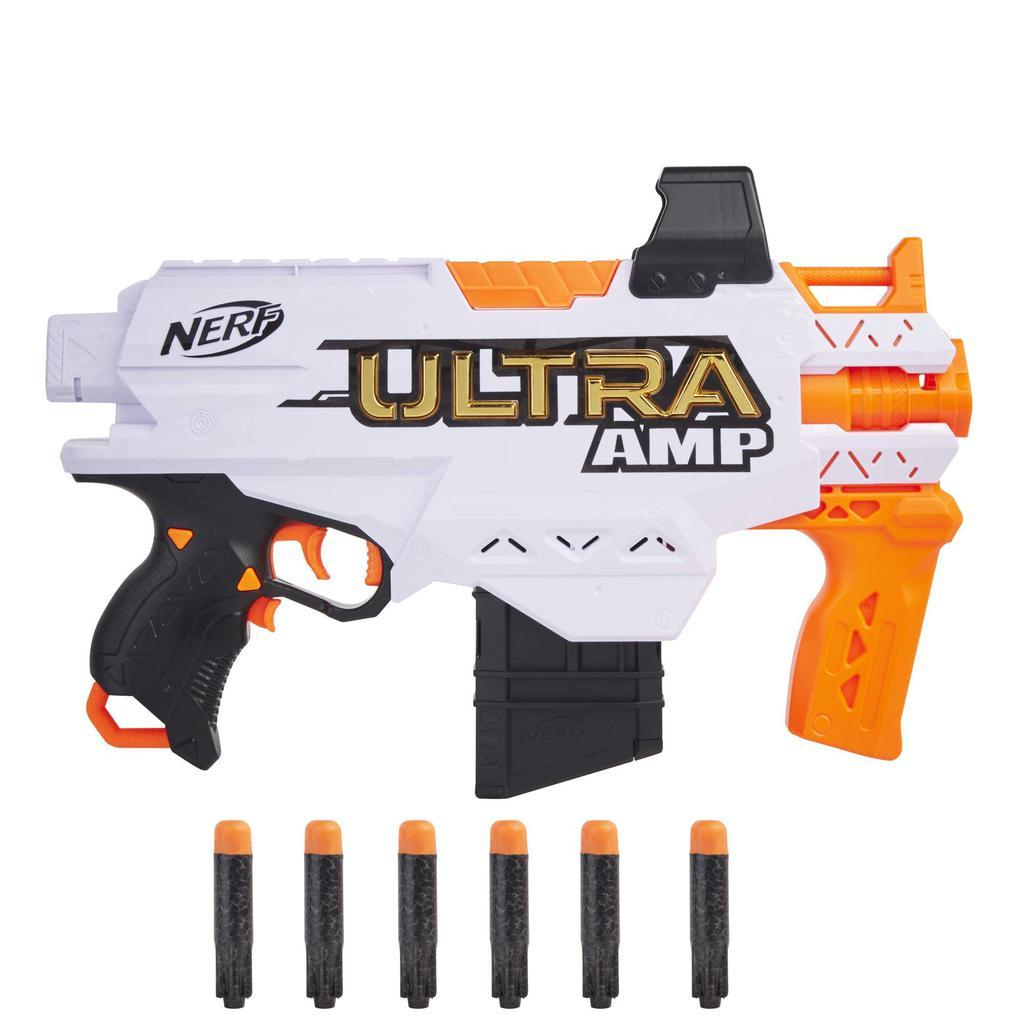 商品Nerf|NERF Ultra Amp Motorized Blaster, 6-Dart Clip, 6 Ultra Darts, Compatible Only Ultra Darts,价格¥233,第1张图片