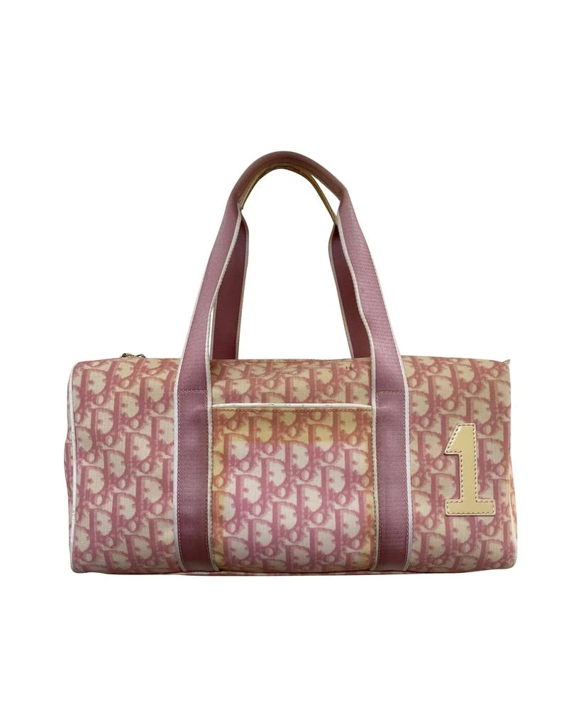 商品[二手商品] Dior|Dior Trotter Canvas x Patent Leather Handbag Pink Boston bag,价格¥4982,第1张图片