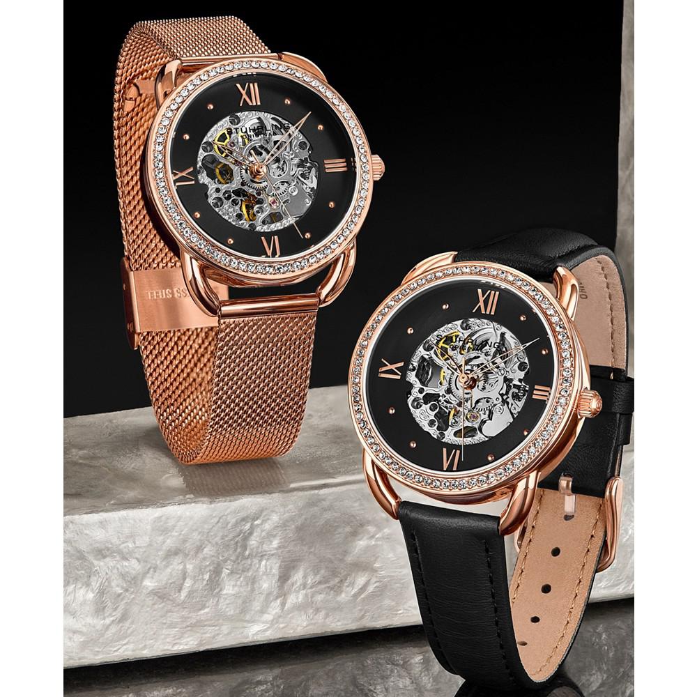 Women's Automatic Rose Gold-Tone Mesh Bracelet Strap Watch 36mm商品第2张图片规格展示