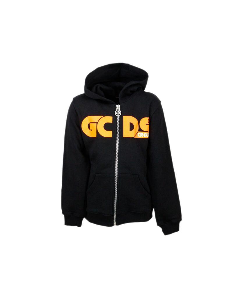 商品GCDS|Hooded Sweatshirt With Zip And Fluo Writing,价格¥794,第1张图片