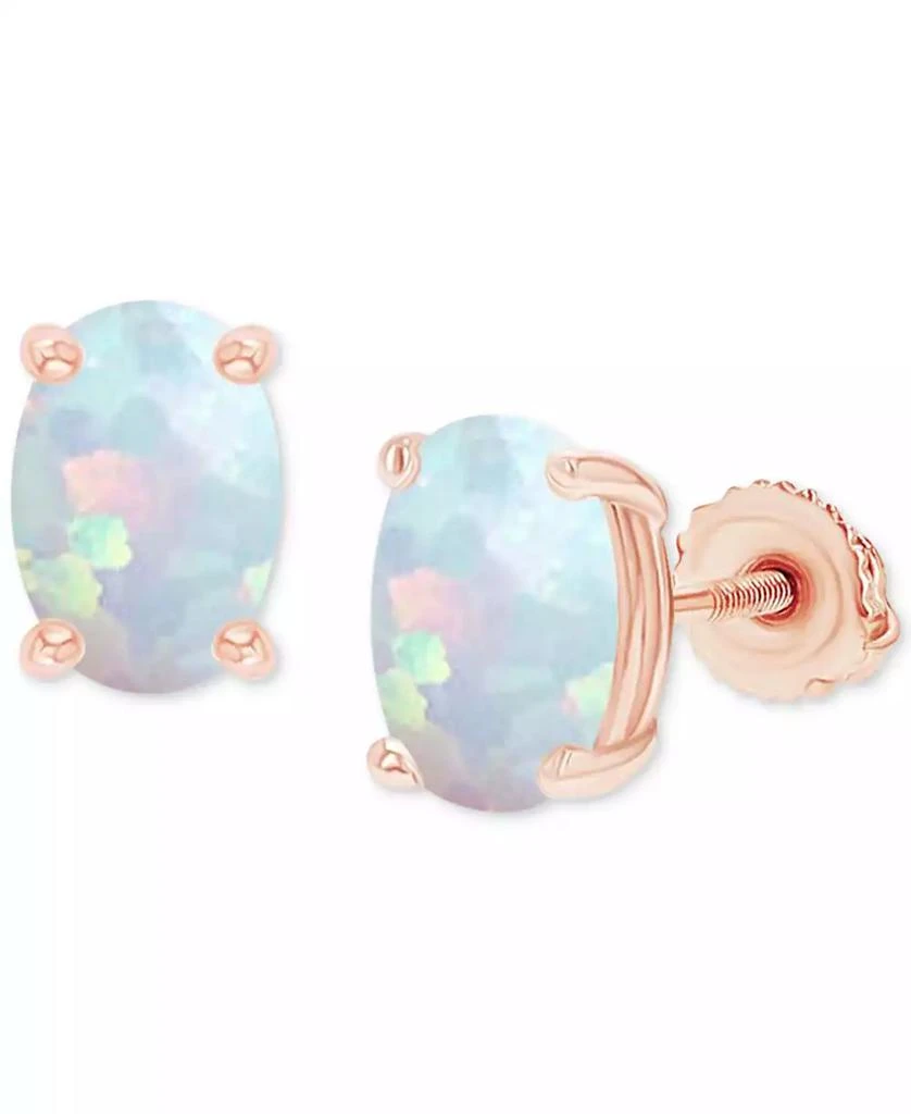 商品Macy's|Lab-Grown Opal Screw Back Closure Stud Earrings (5/8 ct. t.w.),价格¥208,第1张图片