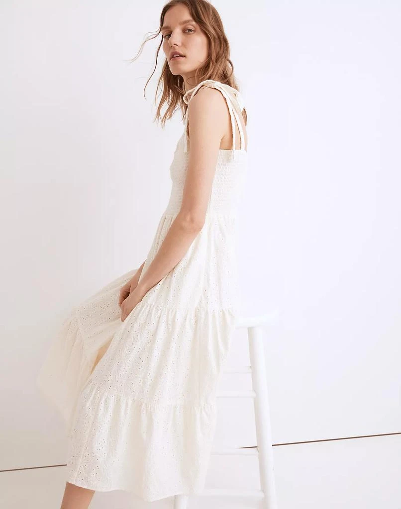 商品Madewell|Eyelet Lucie Tie-Strap Tiered Midi Dress,价格¥240,第2张图片详细描述