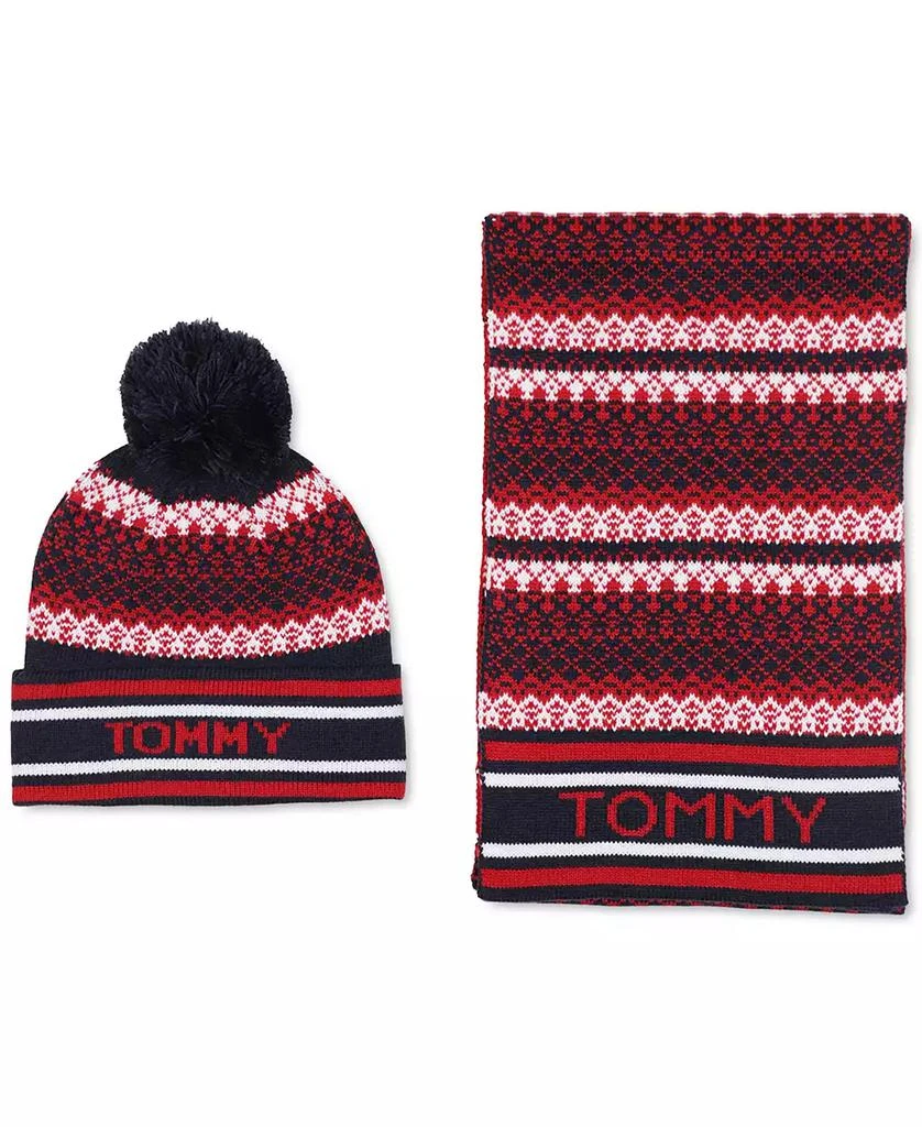 商品Tommy Hilfiger|Men's Fair Isle Hat & Scarf Set,价格¥329,第1张图片