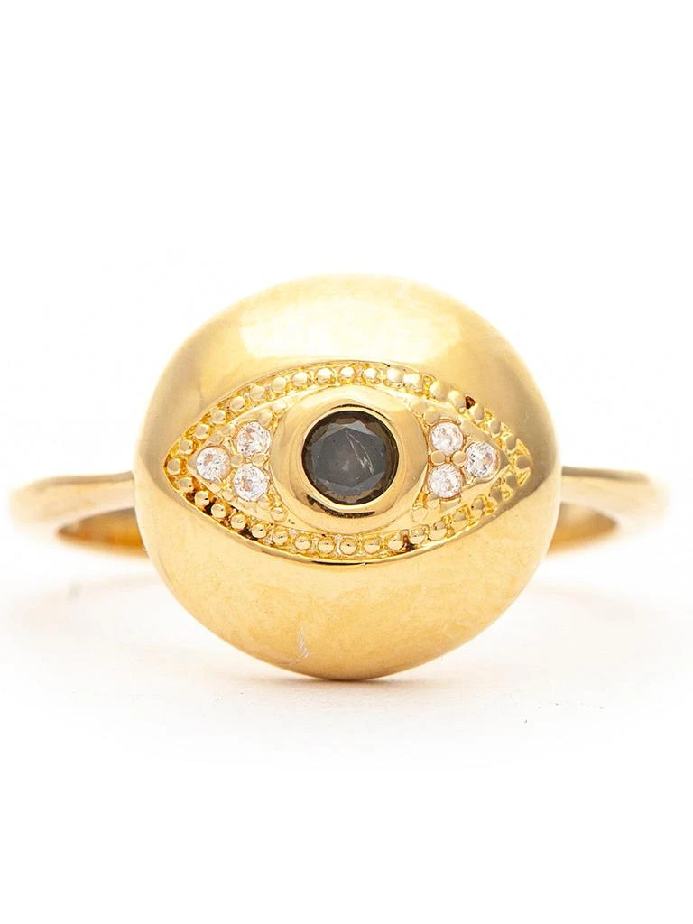 商品Rivka Friedman|Evil Eye Onyx & CZ Ring,价格¥340,第1张图片