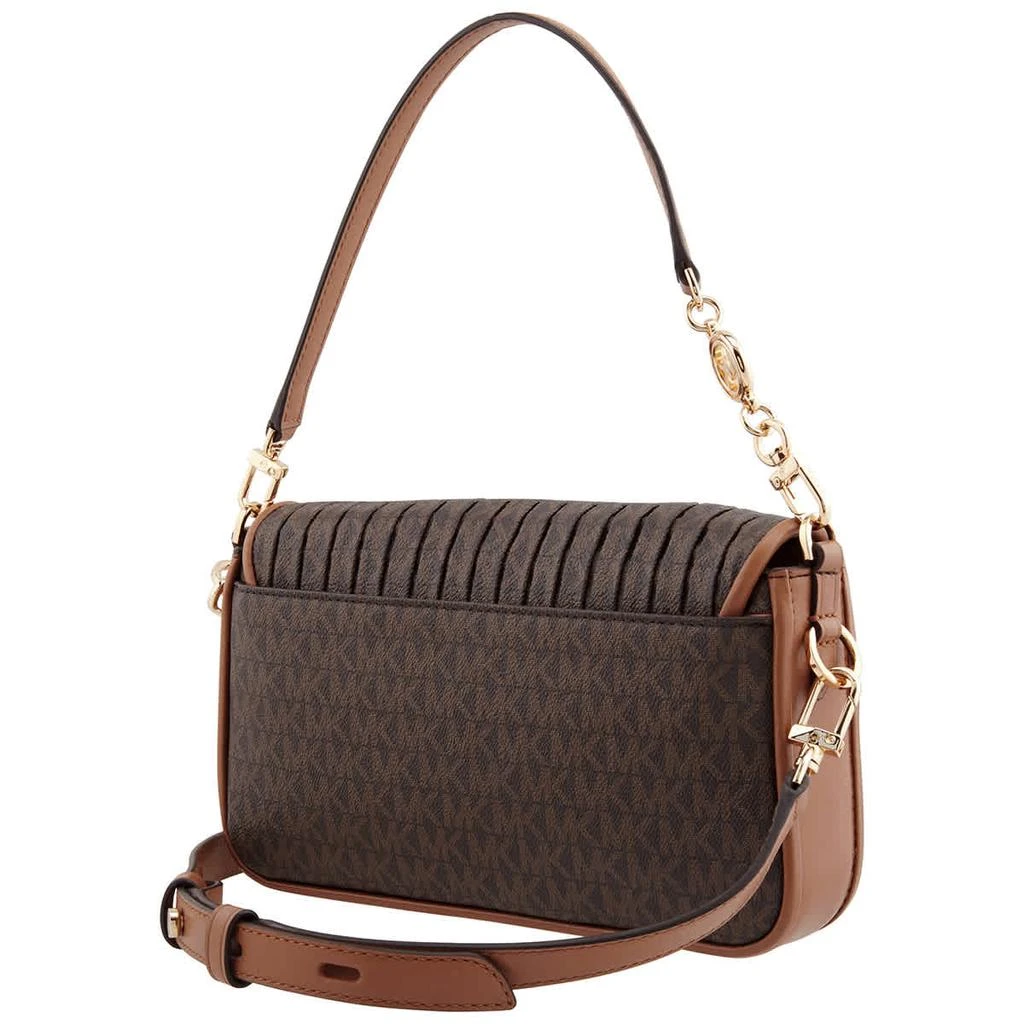 商品Michael Kors|Michael Kors Ladies Bradshaw Small Pleated Logo Convertible Shoulder Bag - Brown/Acorn,价格¥2236,第3张图片详细描述