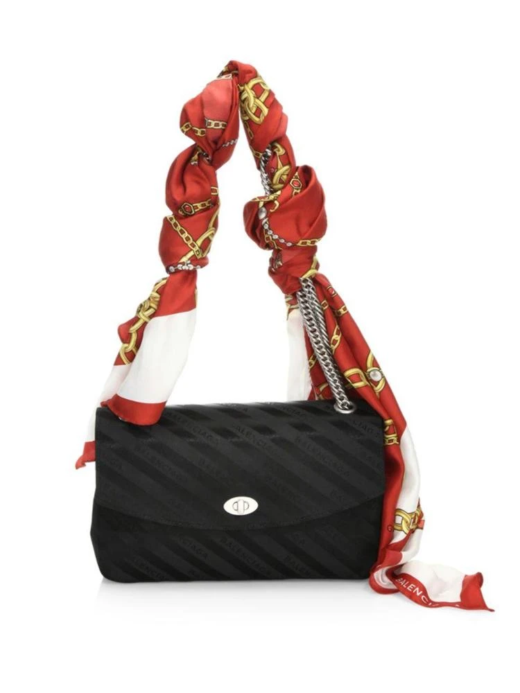 商品Balenciaga|Medium Lock Scarf-Detail Leather Bag,价格¥6937,第1张图片