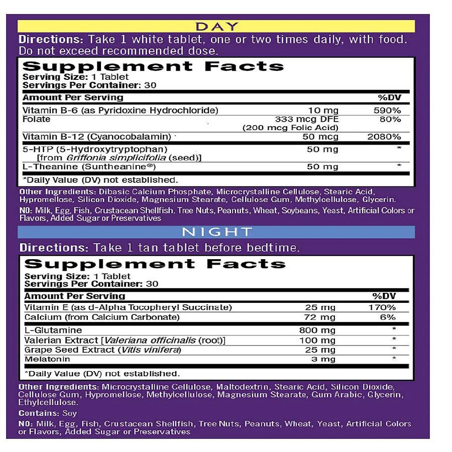 商品Natrol|Stress & Anxiety Day & Night Tablets,价格¥186,第3张图片详细描述