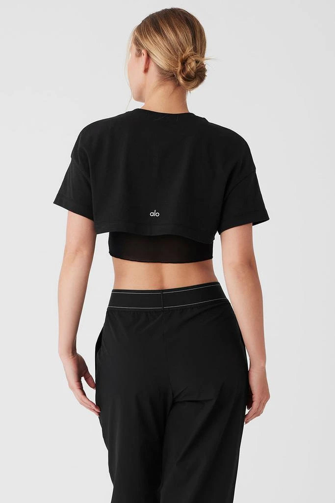 商品Alo|Made You Look Cropped Short Sleeve Tee - Black,价格¥416,第2张图片详细描述