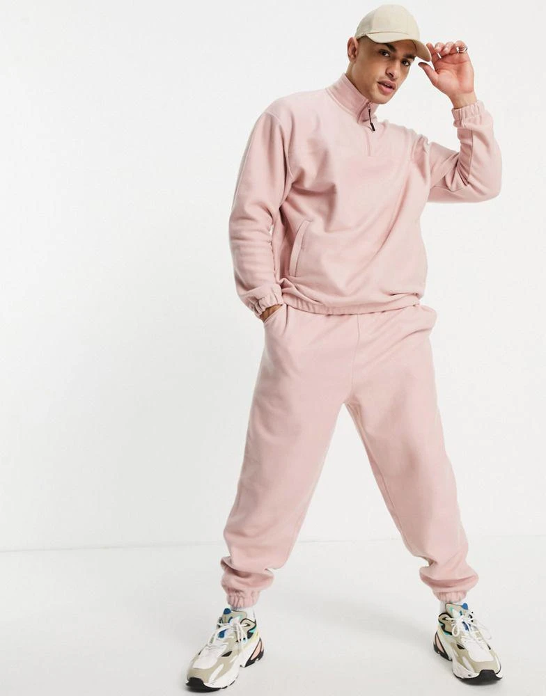 商品ASOS|ASOS DESIGN co-ord oversized joggers in pink fleece,价格¥135,第1张图片