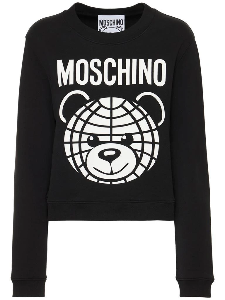 商品Moschino|Teddy Logo Print Cotton Sweatshirt,价格¥1125,第1张图片