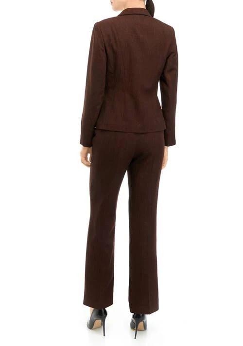 商品Le Suit|Suit Womens Twill Two Button Framed Jacket And Pant Set,价格¥1166,第2张图片详细描述
