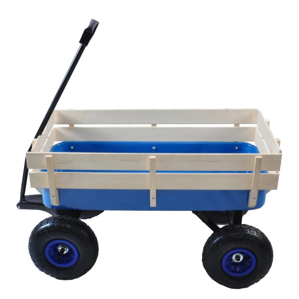 商品Simplie Fun|Outdoor Wagon All Terrain Pulling w/Wood Railing Air Tires Children Kid Garden,价格¥1608,第3张图片详细描述