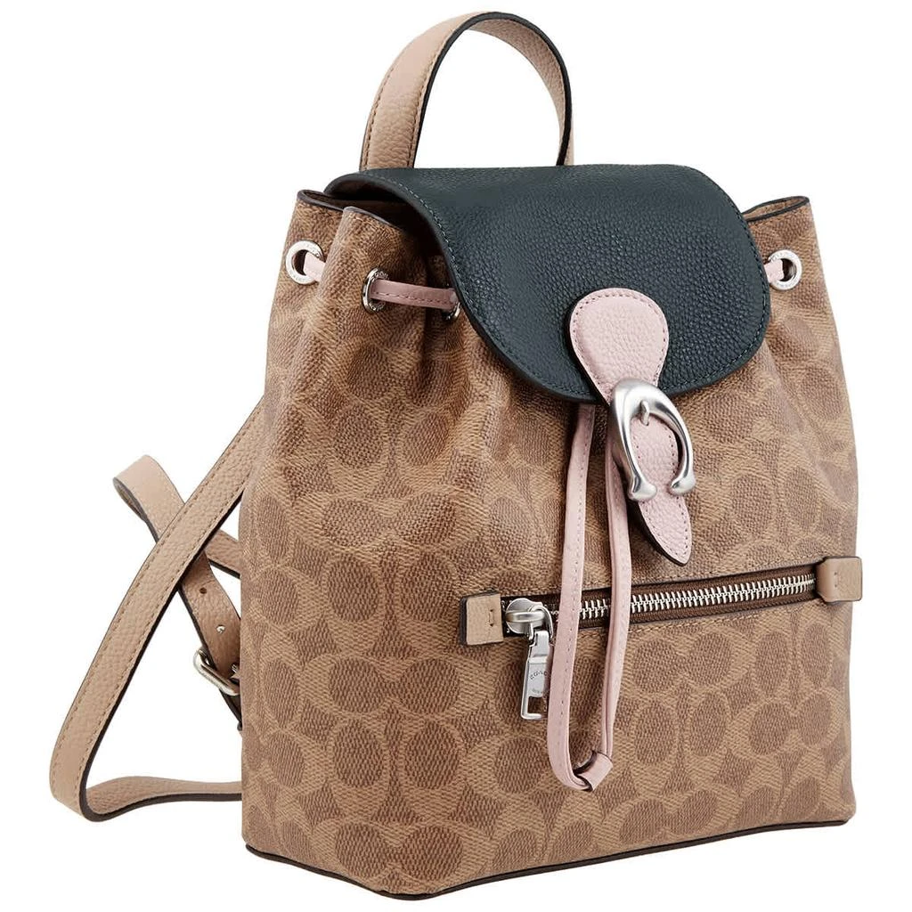 商品Coach|Coach Dark Green Ladies Evie Backpack In Colorblock,价格¥1868,第3张图片详细描述
