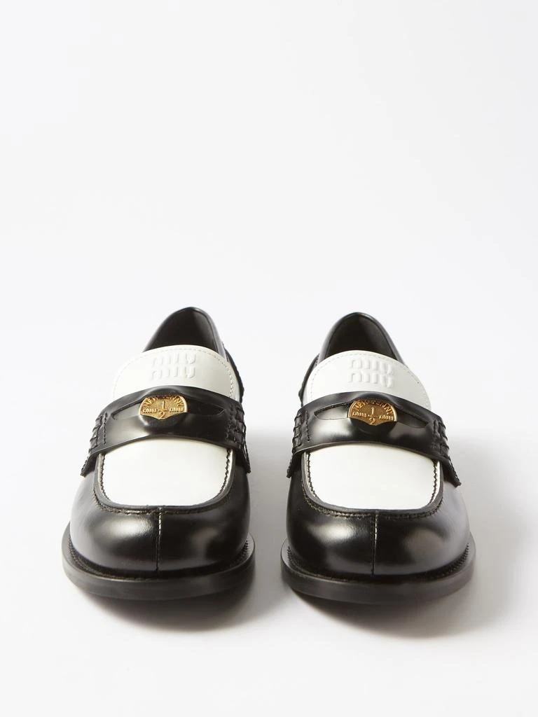 商品Miu Miu|Two-tone patent-leather penny loafers,价格¥7922,第5张图片详细描述