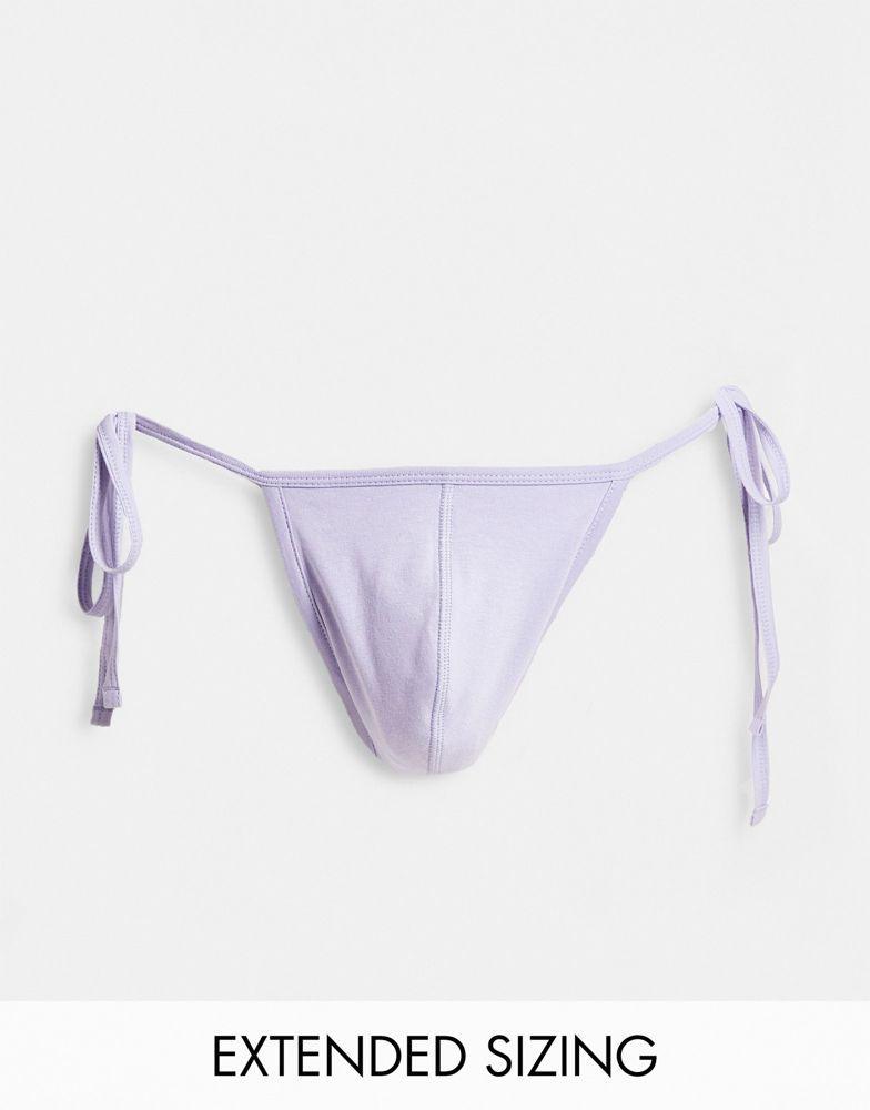 商品ASOS|ASOS DESIGN tie side thong in purple,价格¥57,第1张图片