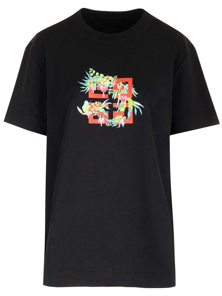 商品Givenchy|Givenchy 4G Flower Printed Crewneck T-Shirt,价格¥2084,第1张图片