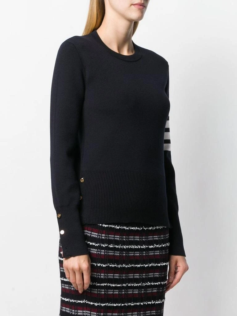 商品Thom Browne|THOM BROWNE WOMEN MILANO STITCH CLASSIC CREW NECK PULLOVER W/4 BAR IN FINE MERINO WOOL,价格¥2996,第1张图片