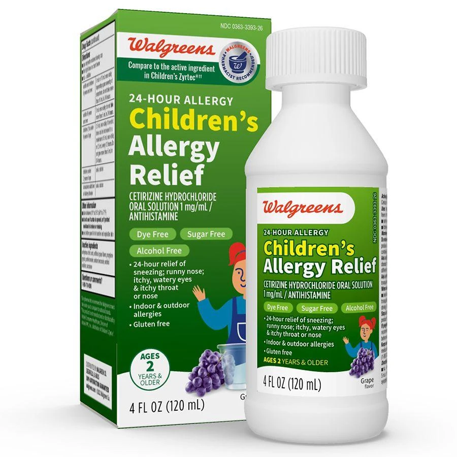 商品Walgreens|24-Hour Children's Allergy Relief Oral Solution Grape,价格¥108,第2张图片详细描述