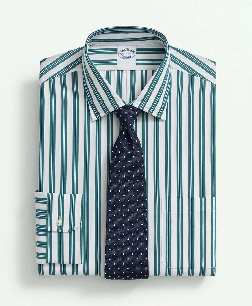 商品Brooks Brothers|Supima® Cotton Poplin Ainsley Collar, Bold Multi Striped Dress Shirt,价格¥947,第1张图片
