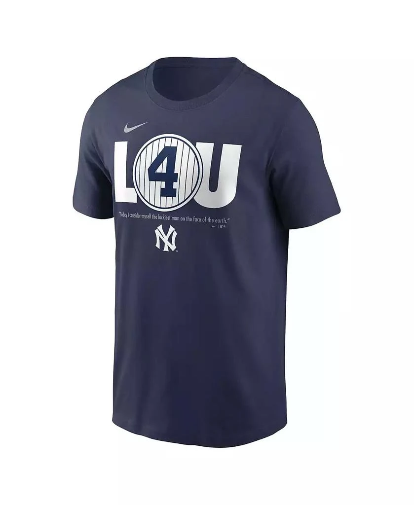 商品NIKE|Men's Lou Gehrig Navy New York Yankees Cooperstown Collection Lou Gehrig Day Retired Number T-shirt,价格¥223,第2张图片详细描述