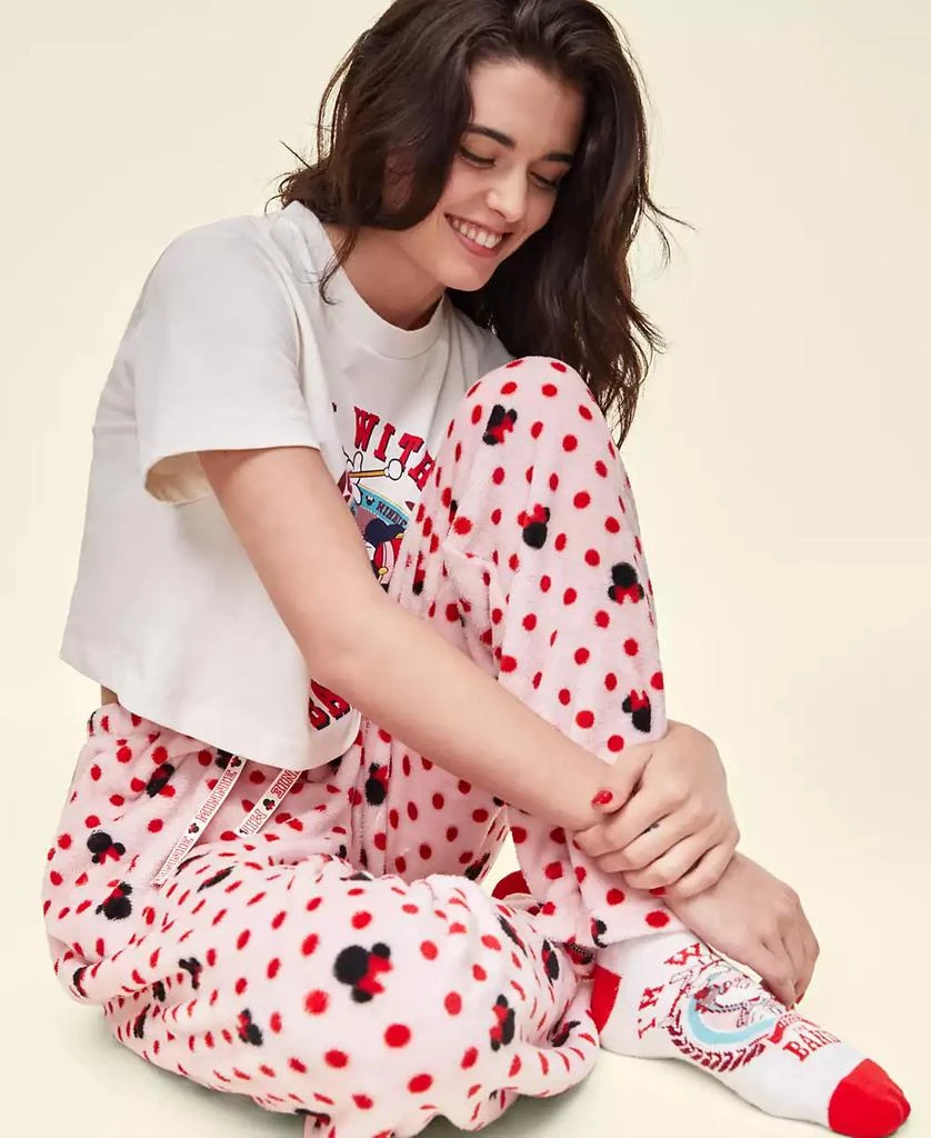 商品Disney | Macy's|Adult Unisex Minnie Mouse Plush Fleece Pants, Created for Macy's,价格¥157,第4张图片详细描述