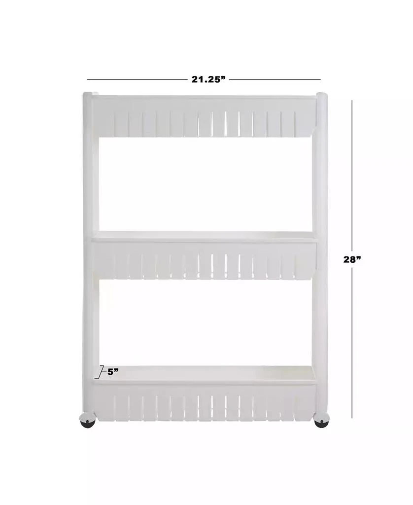 商品Trademark Global|Everyday Home 3 Tier Slide Out Laundry Cart on Rollers - Only 5" Wide,价格¥319,第2张图片详细描述