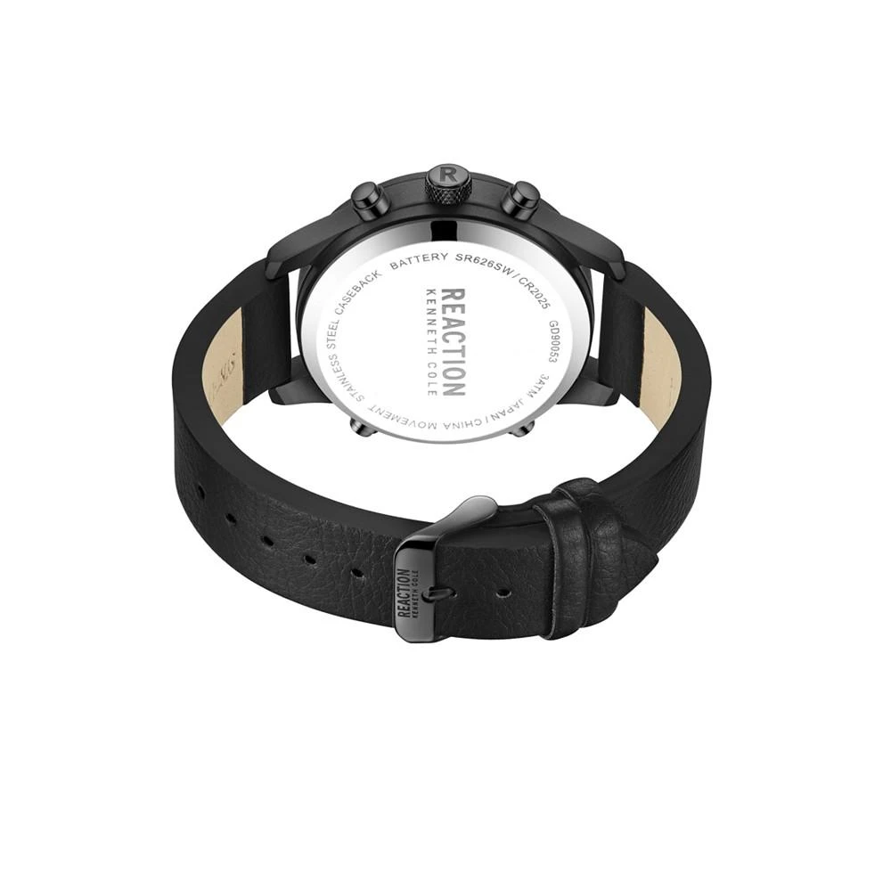 商品Kenneth Cole|Men's Ana-digi Black Synthetic Leather Strap Watch , 46mm,价格¥636,第3张图片详细描述