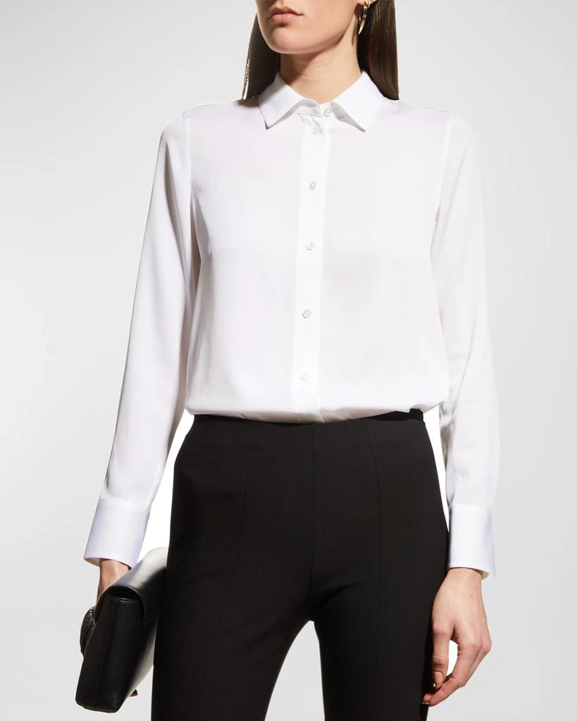 商品Vince|Slim-Fit Long-Sleeve Stretch-Silk Blouse,价格¥2507,第1张图片