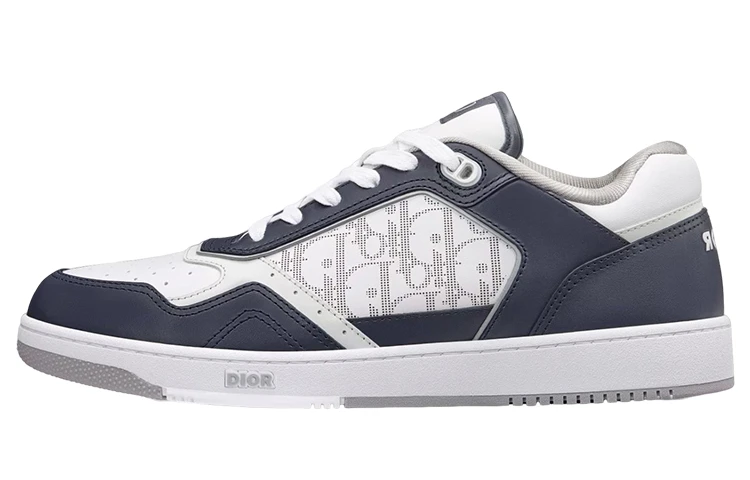 商品[国内直发] Dior|迪奥 B27 皮革 Oblique印花 低帮 时尚板鞋 男款 白蓝色,价格¥11840,第1张图片