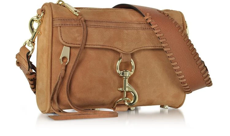 商品Rebecca Minkoff|迷你 M.A.C. 杏色正绒面革斜挎包配吉他带,价格¥1098,第2张图片详细描述
