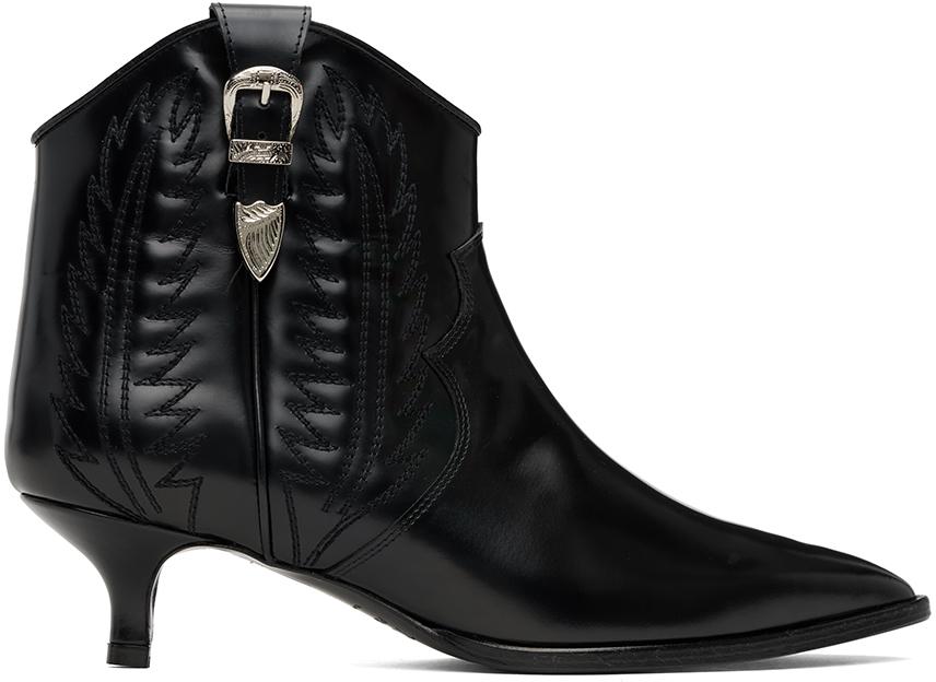 Black Western Heeled Boots商品第1张图片规格展示