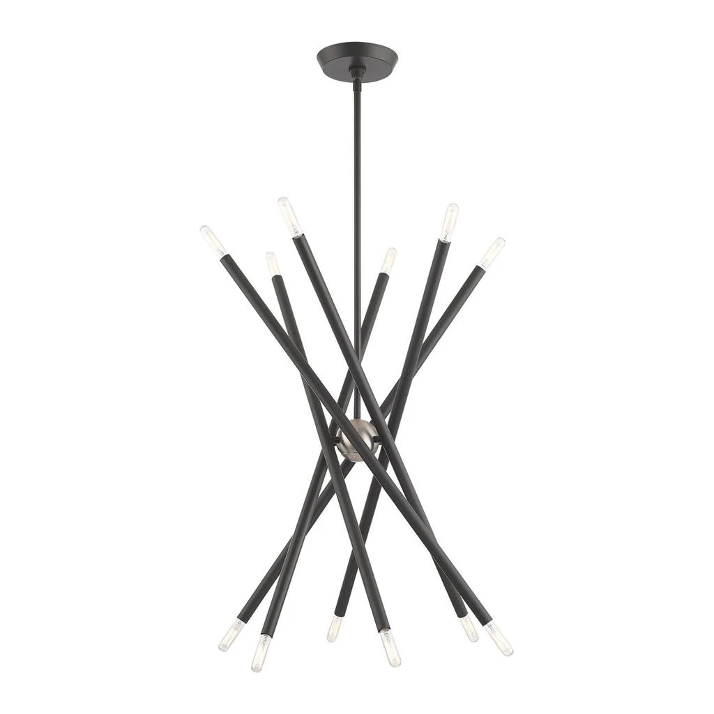 商品Livex Lighting|OneTwo Light Scandinavian Gray Chandelier,价格¥4781,第5张图片详细描述